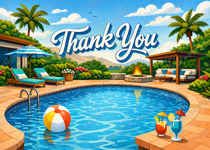 Deepest Pool Thank You Card