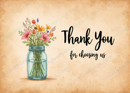 Garden Flowers Thank You Card