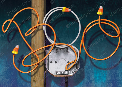 Electrical BOO Halloween Card