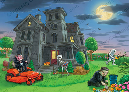 Gardening Ghouls Halloween Card