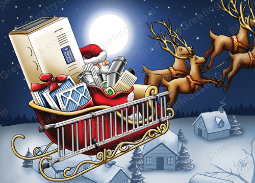 HVAC Sleigh Delivery Christmas Card