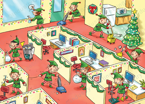 Office Cleaning Christmas Card
