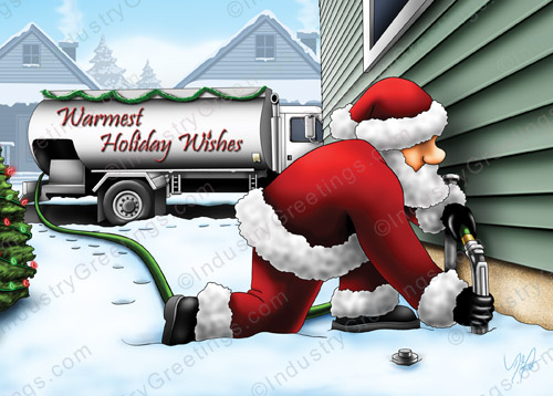 Fueling Santa Christmas Card