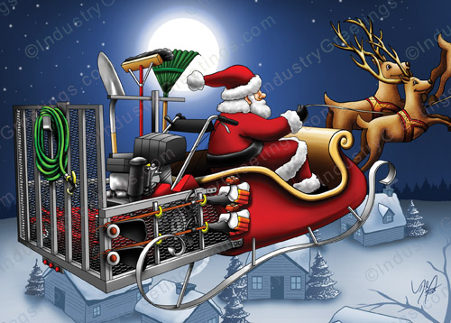 Landscape Sleigh Christmas Card