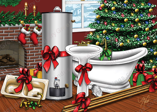 Plumbing Fixtures Christmas Card