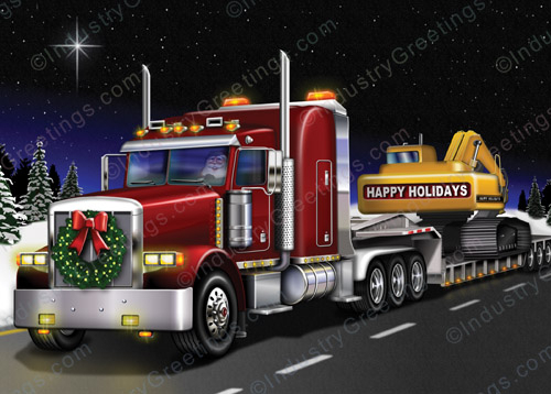 Excavator Gift Christmas Card