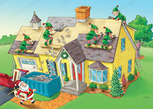 Residential Roof Business Christmas Card