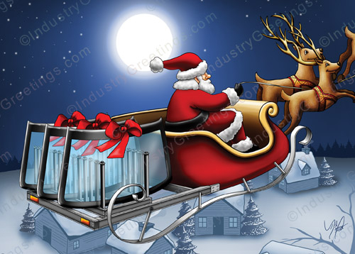 Auto Glass Sleigh Christmas Card