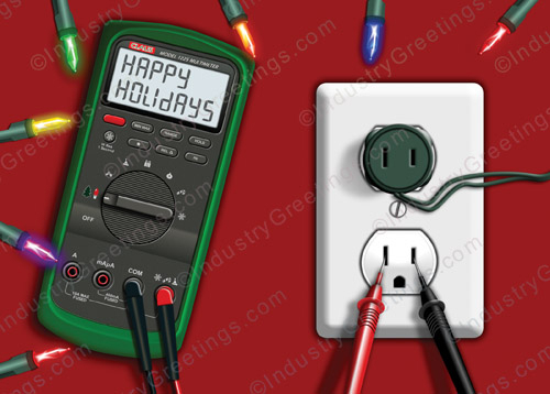 Electrician Multimeter Christmas Card