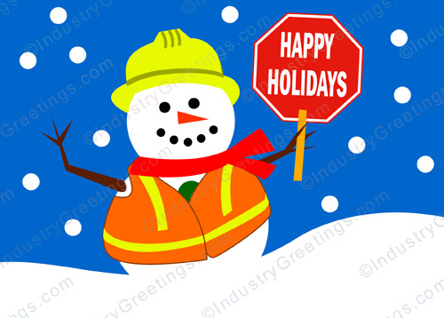 Traffic Flagger Control Holiday Card