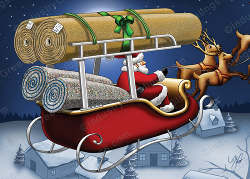 Santa's Flooring Sleigh Holiday Card