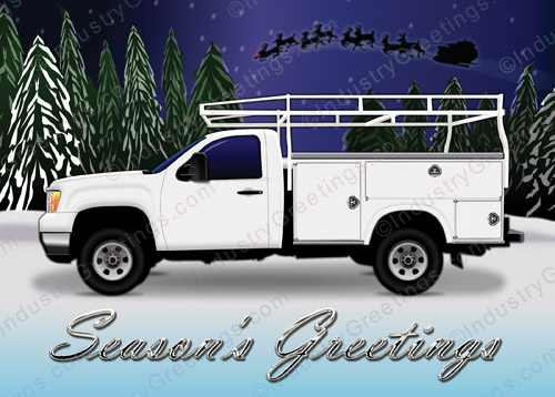 Ladder Work Truck Christmas Card