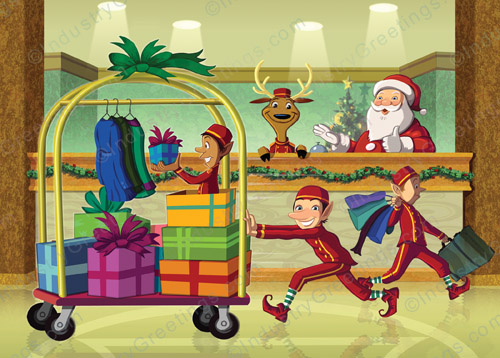 Hotel Travel Christmas Card