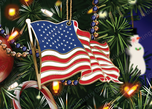 Flag Ornament Holiday Card