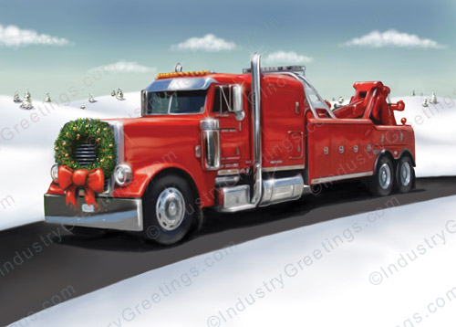 Winter Wrecker Christmas Card