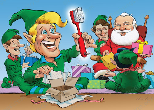 Dentist Elf Christmas Card