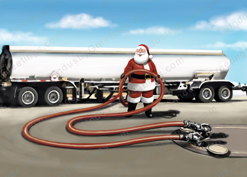 Fuel Tank Truck Christmas Card