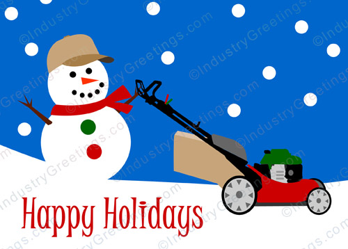Snowman Mow Service Holiday Card
