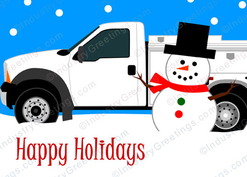 Service Work Truck Holiday Card