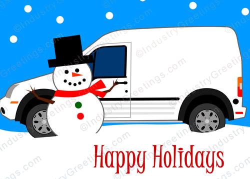 Small Service Van Holiday Card