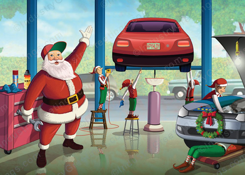 Auto Repair Service Christmas Card