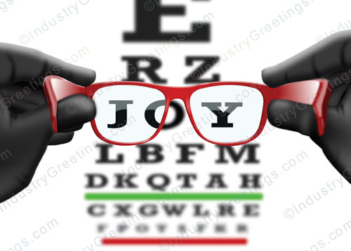 Eye Chart of JOY Christmas Card