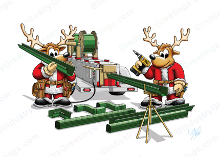 Rain Gutter Reindeer Holiday Card