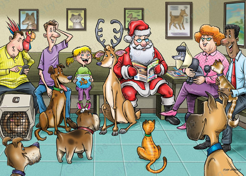 Veterinarian Check Up Holiday Card
