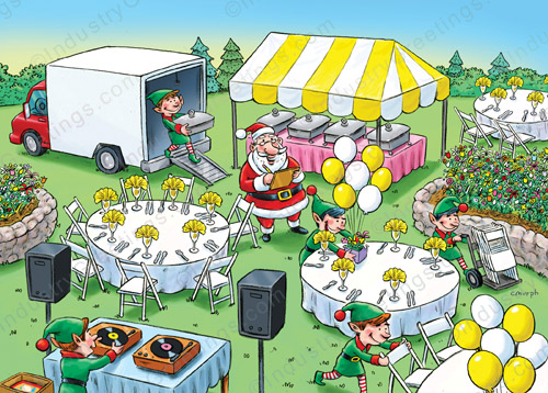 Party Planning Christmas Card