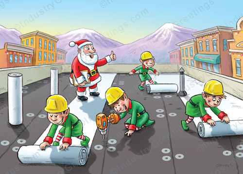 Funny Roofing Christmas Card