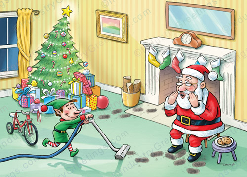 Funny Carpet Cleaning Christmas Card
