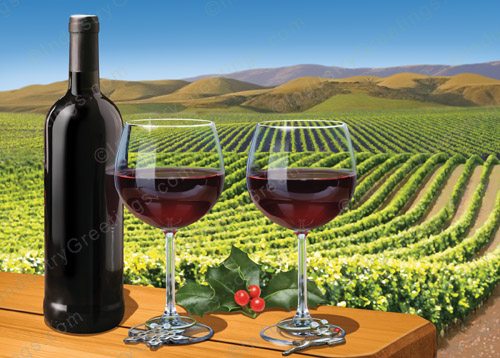 Vineyard Toast Christmas Card