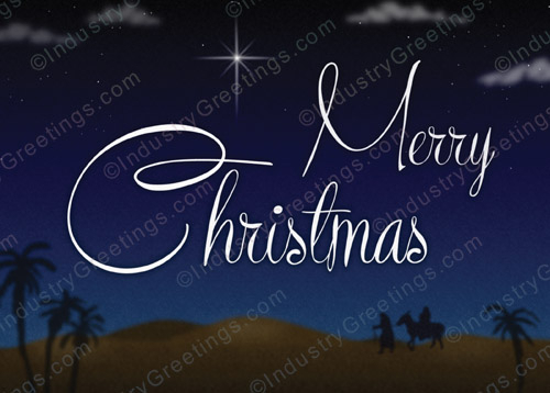 Biblical Crossing Christmas Card