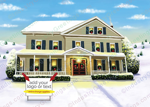 Logo Lit Home Holiday Card