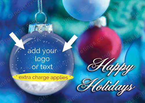 Logo'd Clear Ornament Holiday Card