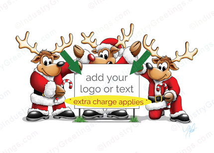 Reindeer Yard Sign Holiday Card