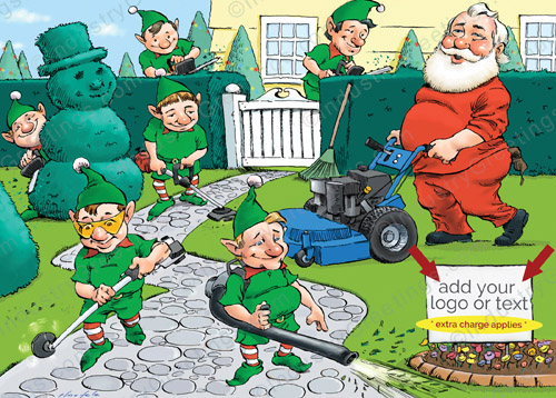Landscaping Crew Logo Christmas Card