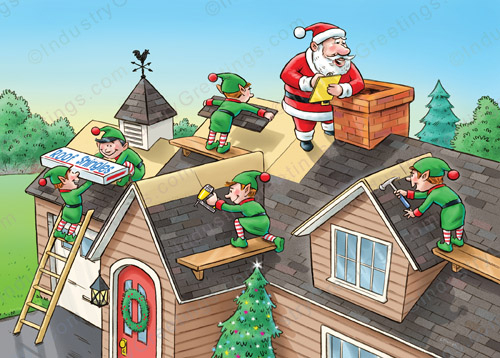 New Residential Roof Christmas Card