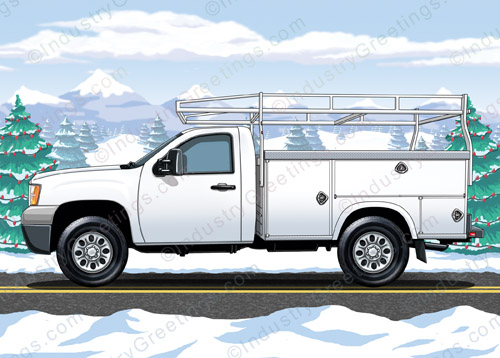Winter Work Truck Christmas Card