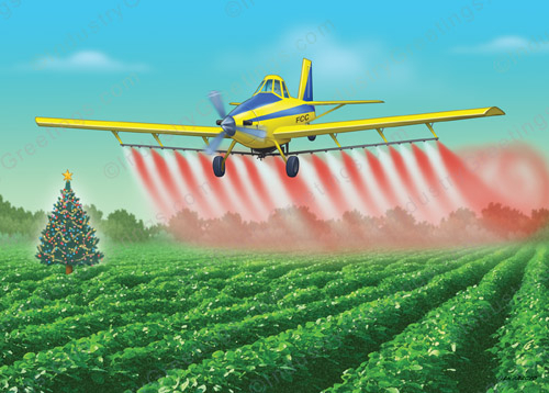 Christmas Crops Ag Aviation Card