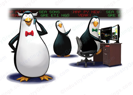 Penguin Trader Christmas Card