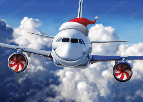Commercial Jet Christmas Card