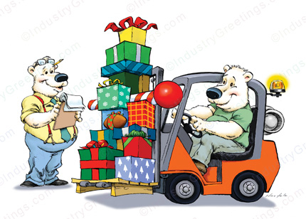 Forklift Christmas Card