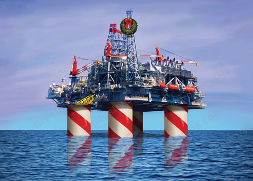 Oil Platform Christmas Card