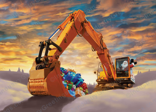 Excavator Business Christmas Card