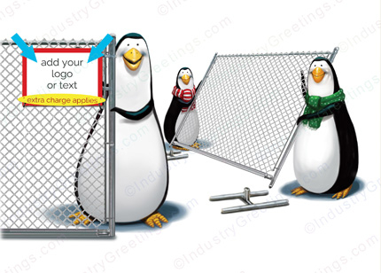 Penguin Fencing Crew Holiday Card