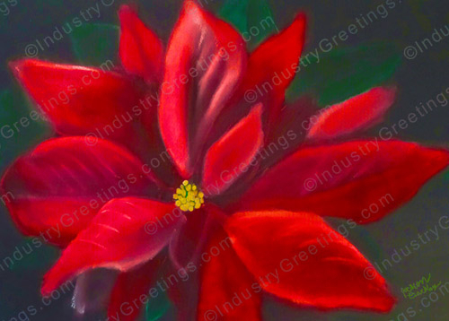 Poinsettia Christmas Card