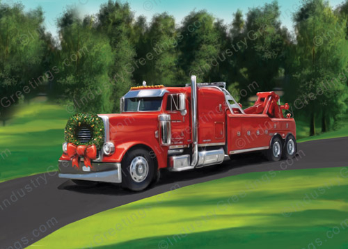 Heavy Duty Wrecker Christmas Card