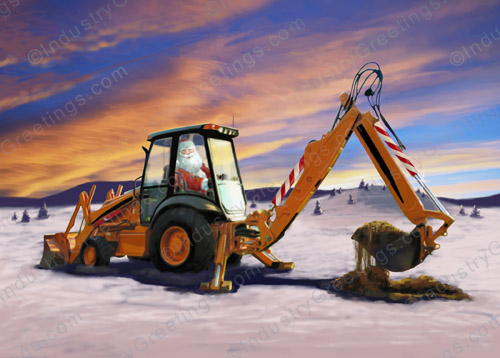 Backhoe Contractor Christmas Card