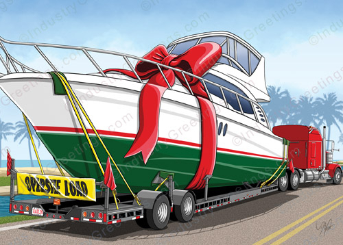 Yacht Heavy Haul Christmas Card